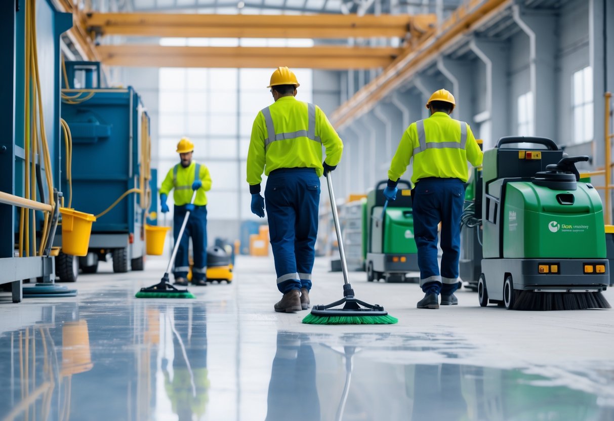 Efter hantverkarna har lämnat då börjar industristädningen